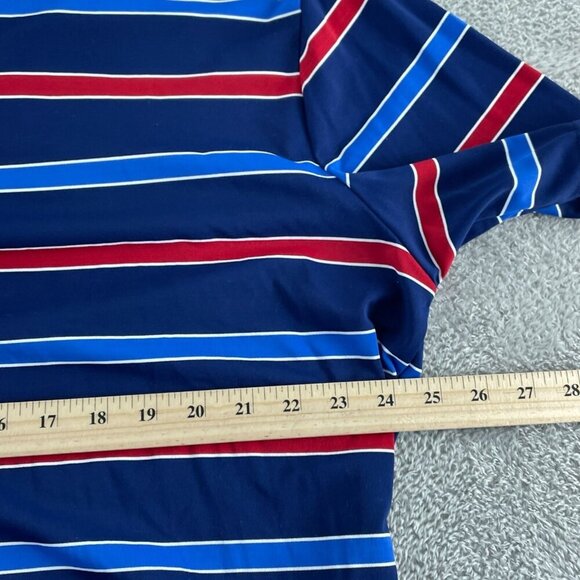 Chaps Golf Mens XL Polo Shirt Blue/Red/White Striped Short Sleeve 3556 - Picture 6 of 9
